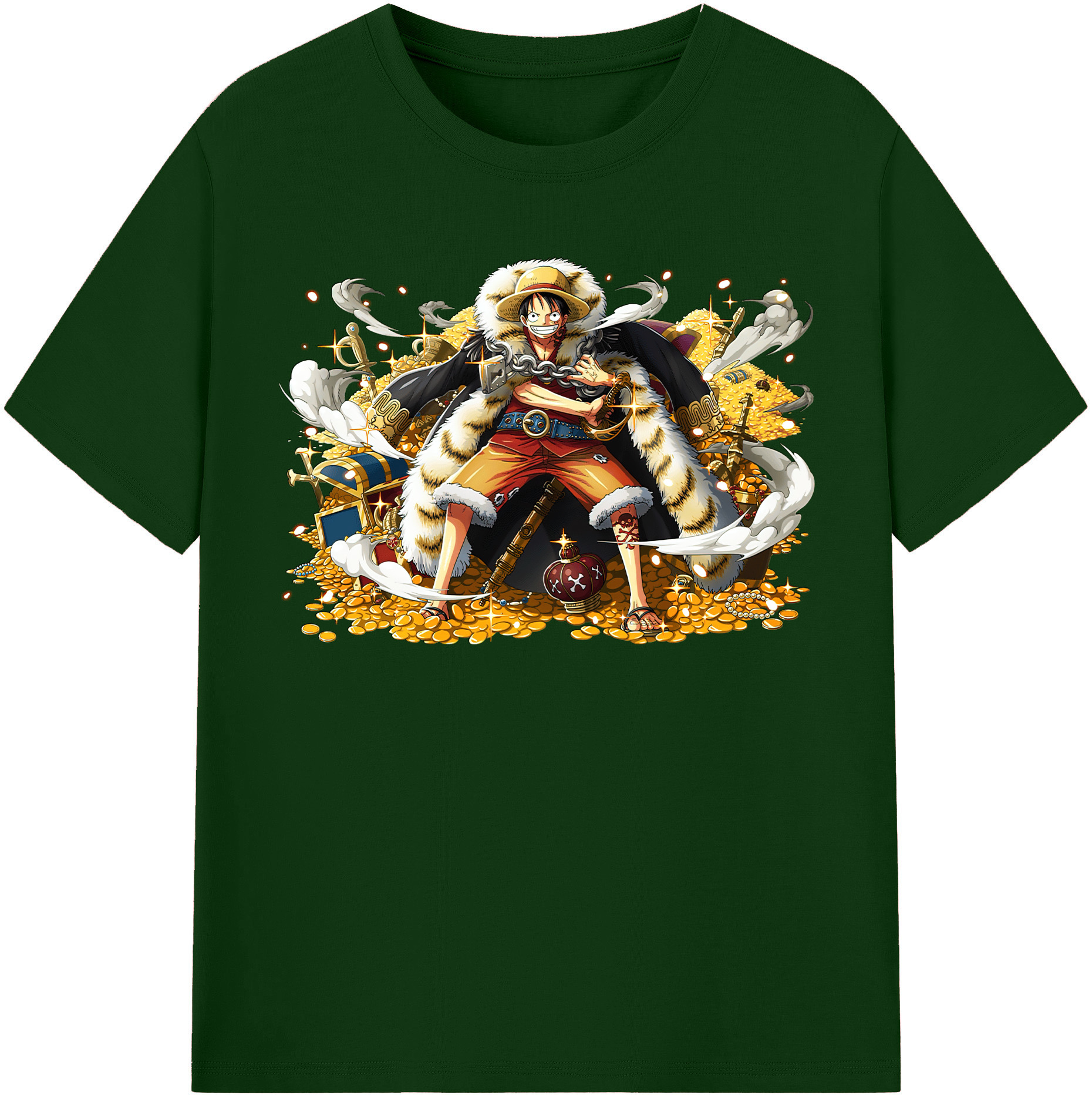 ワンピース モンキー・D・ルフィ ONE PIECE Monkey D. Luffy 綿100％半袖Tシャツ（フロントプリント）